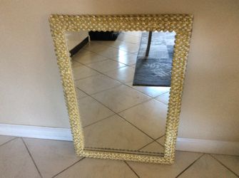 Nice gold mirror w pearl size 18* 26 (handmade)