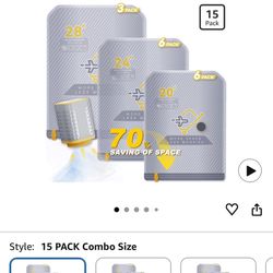 15-Pack Travel Vacuum Bags with Wireless Pump