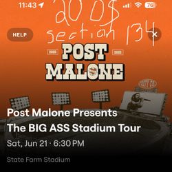 Post Malone Sec 134 Row 16