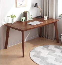 55" wide desk walnut finish