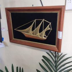 Nautical art. Mid-century original sailboat art.