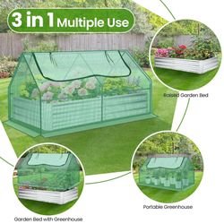 Three Funcid Galvanized Raised Garden Beds