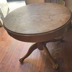 Vintage oak claw foot coffee table