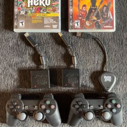 Guitar Hero / Rock Band Dongles Controllers and Games Lot for PS3 PlayStation 3