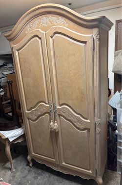 White Natural Oak Handmade Armoire