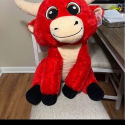 Large Red Bull Stuff Animal
