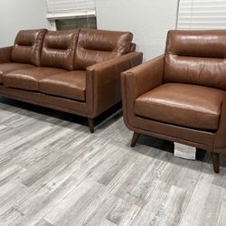 Brand New Leather Sofa and Chairs ! Top Grain Leather Couches ! Leather Couch ! Living Room Set ! Free Delivery 