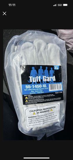 12 Pairs Of Split Leather Work Gloves 