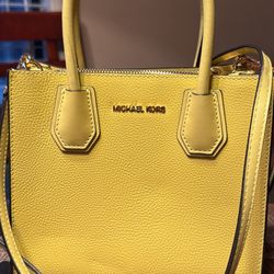 Michael Kors Yellow Pebbled Leather Bag 