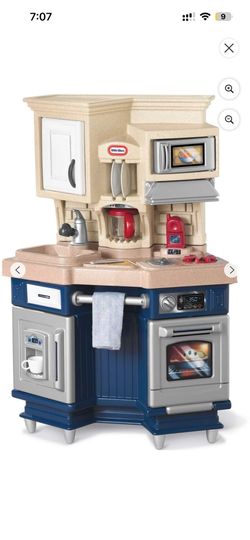 Little Tikes Super Chef 13-Piece Pretend Play Kitchen Toys Playset with Microwave, Oven and Coffee Maker, Multi-color- For Kids Toddlers Girls Boys Ag