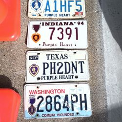 Vintage License Plates Purple Heart