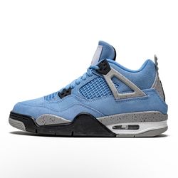 Air Jordan 4 “University Blue” Retro Sneakers – Carolina Blue Suede Classic Basketball Shoes (Men’s Size [10])