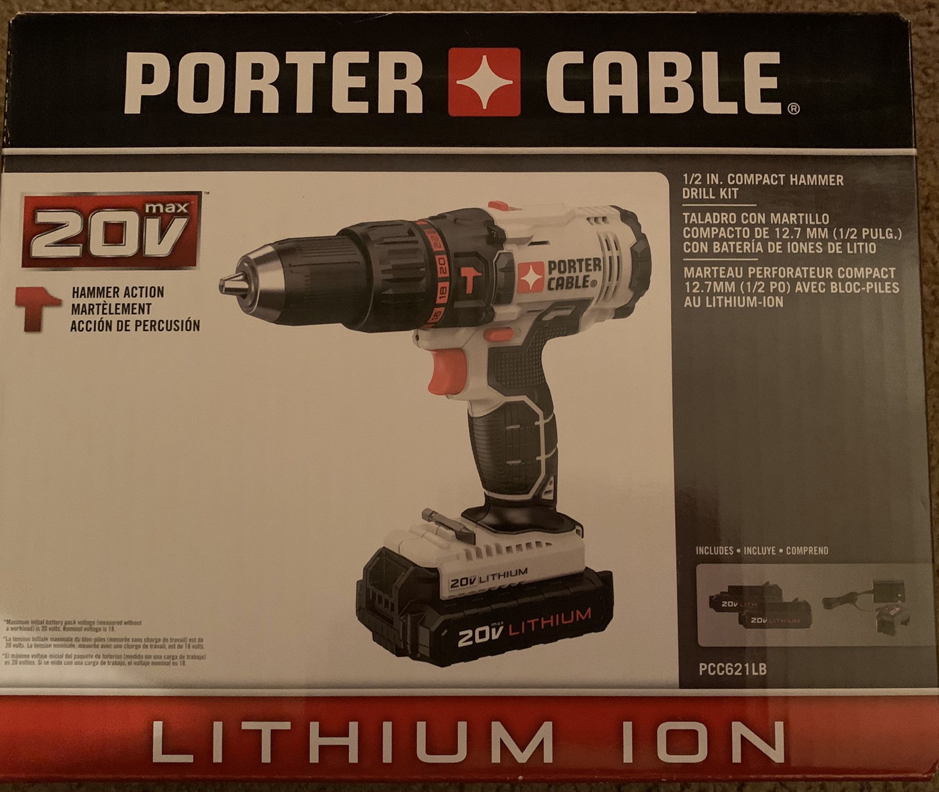 Compact hammer drill kit porter cable