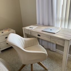 White Rustic Desk 48” – Clean, Minimal – Moving Sale