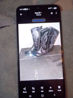 Black Kids Cowboy Boots with Embroidery