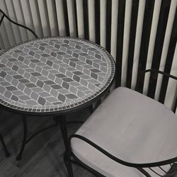 Table Tile Top And Rod iorn Chair's 