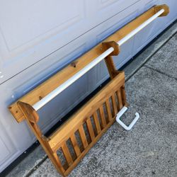 Rustic Knotty Pine Bathroom Wall Organizer