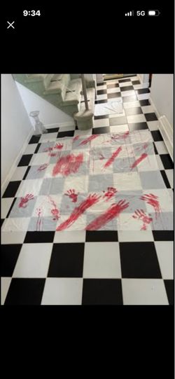 Halloween Bloody Handprint Shower Curtain / Party Prop