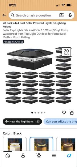 20 Pack 4x4 Solar Powered Post Lights