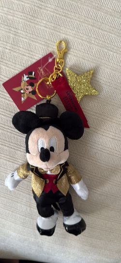 Tokyo Disney resort store 25th anniversary Mickey plush keychain gold star bag charm