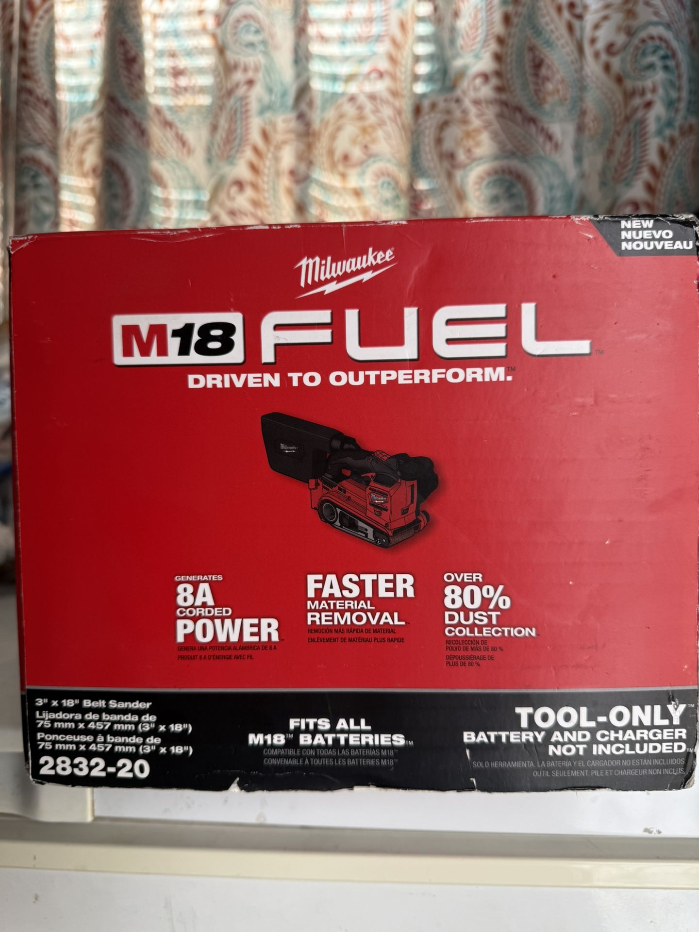 New Milwaukee M18 FUEL 18V Cordless Brushless Belt Sander (Tool-Only). $220