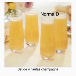 Set De 4 Flautas Champagne Nuevos En Su Caja 🌺 Princess House 🌺