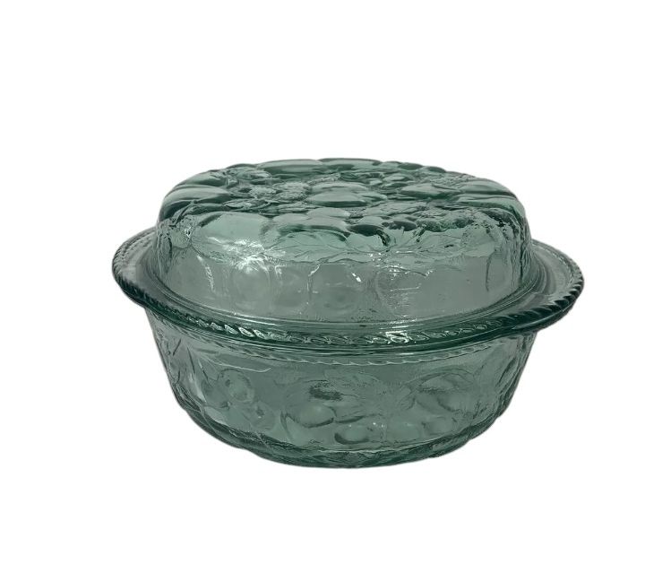Vintage Libby Casserole Dish With Lid. Orchard Fruit Pattern