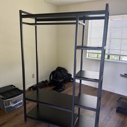 Standing Wood Closet Clothes Rack black(moving sale)