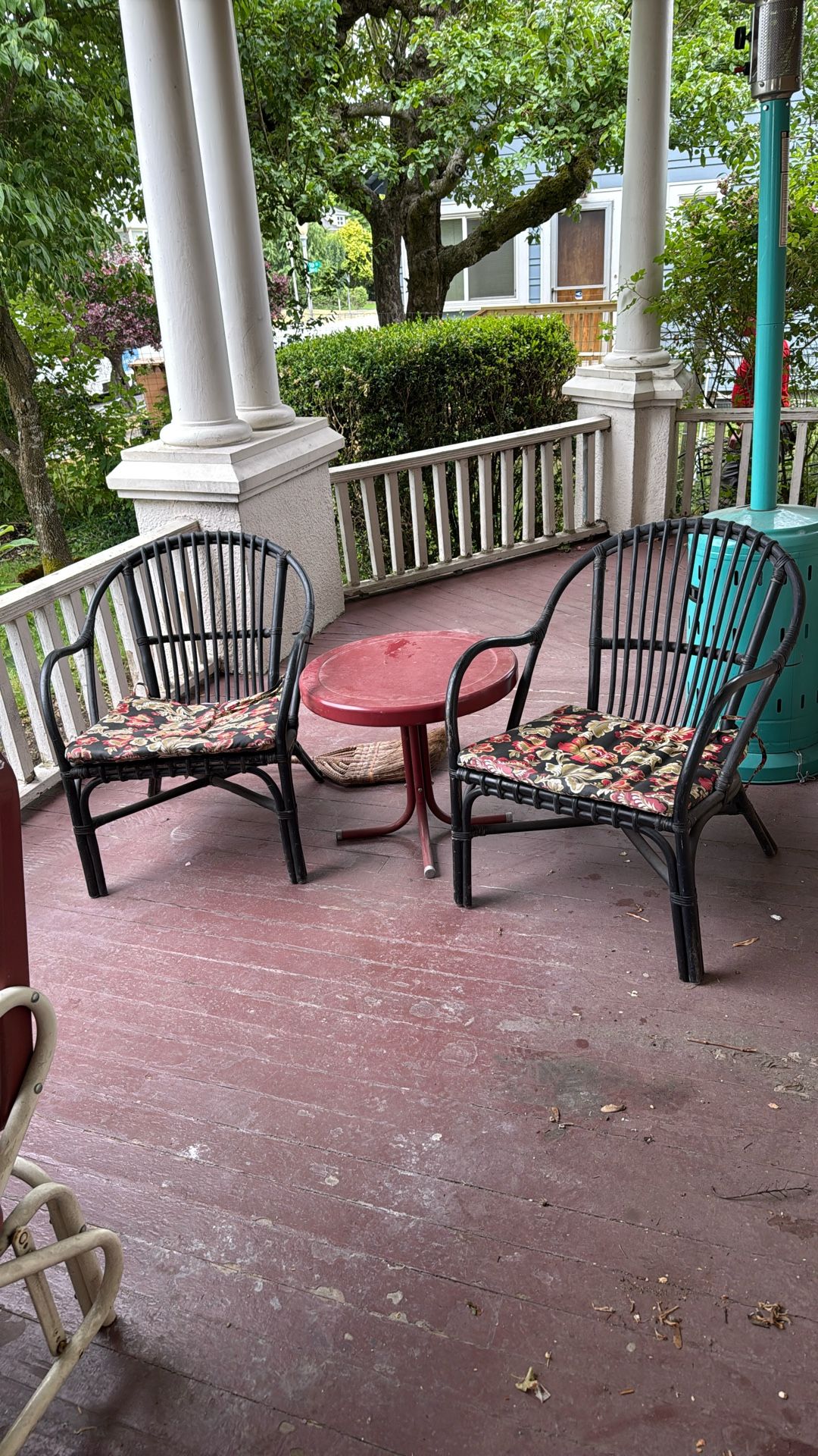 Rattan Chairs & Side Table