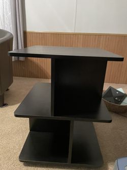 Black Bookcase And End Table