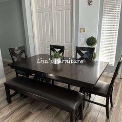 Dining Table With Four Matching Chairs And Bench 