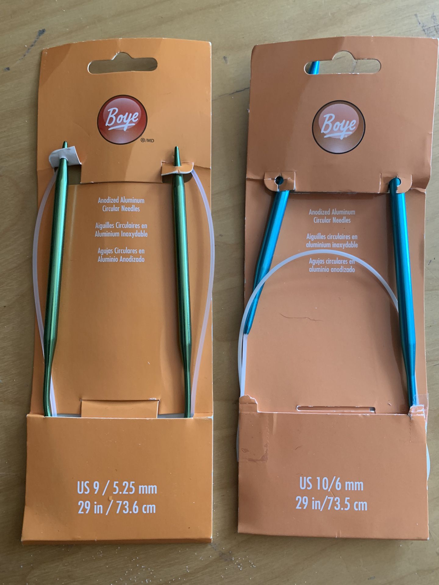 Boye Anodized Aluminum Circular Needles US9 US10 -2Pack