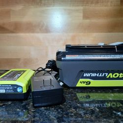 Ryobi 40v 6.0ah Battery And Charger