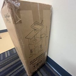 Modern 50” Cat Tower / Cat Tree – Light Gray, 19x19” Base, 5’ Tall