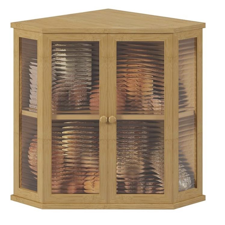 WouZglk Bamboo Corner Bread Box