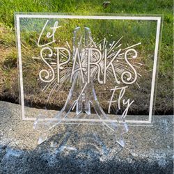 Sparkler Sign Acrylic With Acrylic Stand