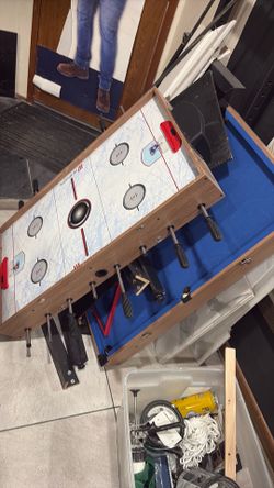hockey mini pool and soccer futbolito table
