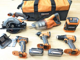 18V Ridgid Cordless 6 TOOL Contractor Set