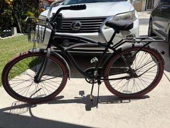 Black Beach Cruiser Bike with Basket