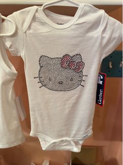 Hello Kitty fully Rhinestoned Baby Onesie 18 months-NWT-FREE GIFT!