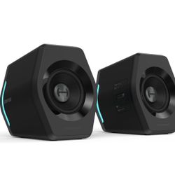 Edifier Hecate RGB Gaming Speakers, 32W Peak Power, Bluetooth 5.1, Game/Movie/Music Modes, 12 RGB Lighting Effects, Compact Design for PC/PS4/Desktop 