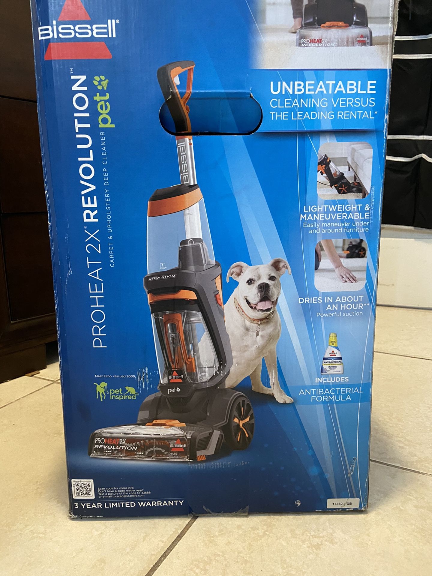 BISSELL ProHeat 2X Revolution Pet Full Size Upright Carpet Cleaner, 1548F, Orange