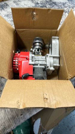 HIFMGHE 49CC 2-Stroke Racing Engine Motor, 7000rpm Pull Rope Start Gasoline Dirt Bike Engine, Air-Cooled Single Cylinder ATV Motor Kit for Mini Dirt B