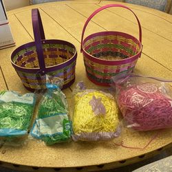 Easter Baskets And Easter Grass