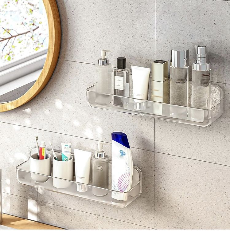 3 piece acrylic wall mount shelves waterproof adheasive mounts.