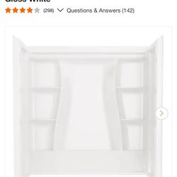 Delta Classic 500 60 in. W x 61.25 in. H x 30 in. D 3-Piece Direct-to-Stud Alcove Bathtub/Shower Surrounds in High Gloss White