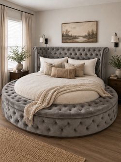 💎 LUXURY ROUND VELVET BED ONLY $1000 💎