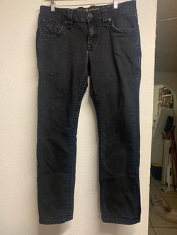 Men’s Rock Revival Brand Faded Black Straight Leg Pants Size 33