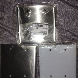 Pack Of 3-Leviton Stainless Steel 2 Gang Blank Covers 