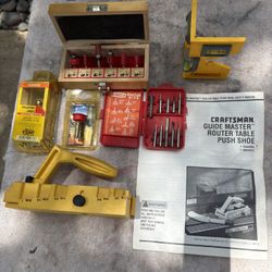 Router Bits/Accessory Kit- Clean-1/4” Shank Bits, Table Push Shoe, Fence